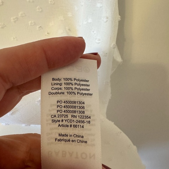 Aritzia Babaton white womens v neck top size xsmall - Picture 5 of 5